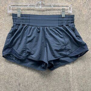Lululemon Hotty Hot Shorts Women 6 Blue Mesh Lined Lightweight Athletic Running